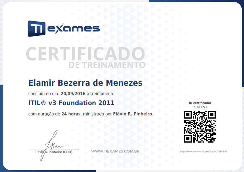 Certificado Exin Itil v3